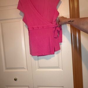 Lilly Pulitzer Pink Wrap Blouse - S